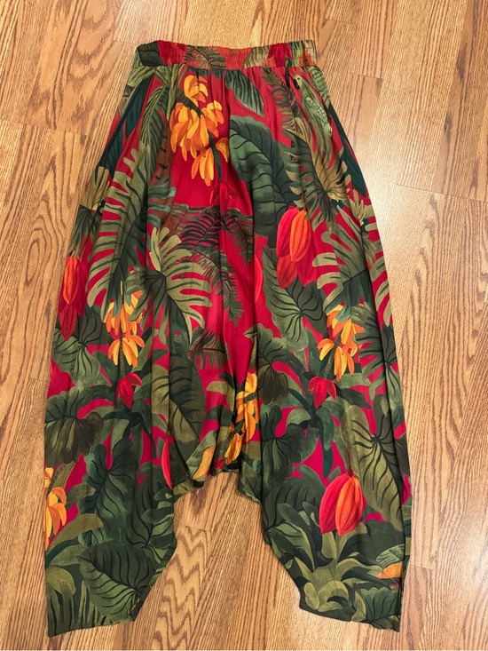 FARM Rio Pants - FARM Rio Red Tropical Wide-Leg Harem Pants